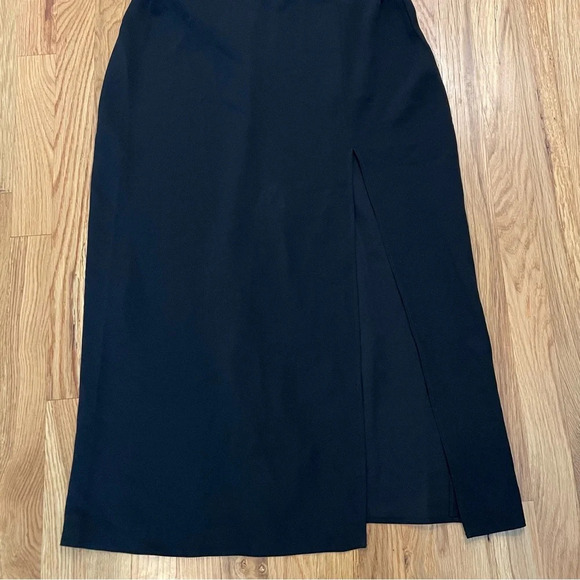 NWT Amanda Uprichard Black Copellia Midi Dress w/ Leg Slit Size XL - Picture 2 of 7